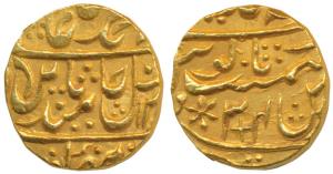Jawahir Singh (AH 1177-1182, 1763-1768 AD ), Gold Mohur, 10.78g, Mahainderpur Mint, in the
