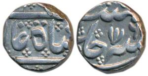 Arkat Mint, Silver Rupee, 11.43g, in the name of Alamgir II, RY 6, open lotus symbol on re