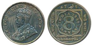 George V, Cupro nickel Proof Restrike 8 Annas, 1920, Bombay Mint, (SW 8.135). Within HM Mi