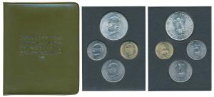 1969 Uncirculated Set, Gandhiji Birth Centennial, set of 4, 20 Paise to Rupees 10. In imma