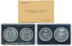 1973 Uncirculated Set, Grow More Food, set of 2, Rupees 10 and 20. In immaculate condition