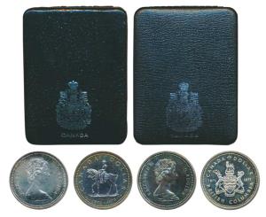 Canada, Elizabeth II, Silver Dollars (2), 1971 and 1973, both different. Within original b
