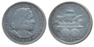 United States of America, Silver ½ Dollar, Columbian Exposition, obv. bust of Christopher 