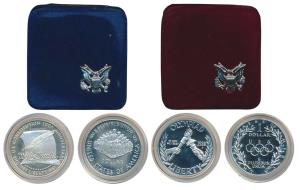 United States of America, Silver Dollar (2), each 26.7g, 1987, 200th Anniversary of the US