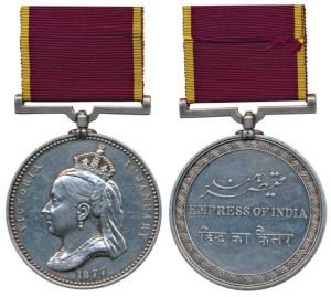 Victoria, Empress of India, Silver Medal, portrait of Victoria wearing a veil and a corone