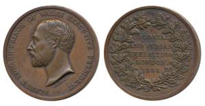 Colonial and Indian Exhibition London Medal 1886, Copper Medal, 52mm, obv. bust of Albert 