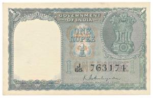 Rupee 1, 1950, signed K. G. Ambegaonkar (J&R 1.1.2). Uncirculated, without the usual pin h