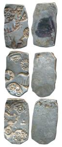 Punch Marked Coinage, attributed to Magadha Janapada (c.300-250 BC), Silver Karshapana (3)