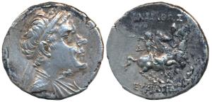Indo-Greeks, Eukratides I (c. 171-145 BC), Silver Tetradrachm, 16.35g, obv. diademed, drap