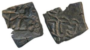 Samigopa, Andhra - Vidarbha border, Copper Unit, 2.47g, obv. tree with Brahmi legend ‘Sami