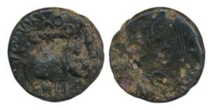 Satavahanas, Kochikiputra Satakarni, Potin Unit, 5.78g, obv. elephant walking to right wit