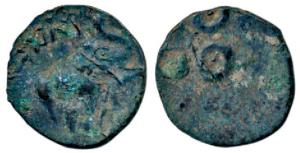 Satavahanas, ’Tarhala Hoard’ Type, Kumbha Satakarni (1st century AD), Potin Unit, 1.95g, o