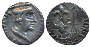 Western Kshatrapas, Nahapana (c. 53-78 AD), Silver Drachma, 2.45g, obv. bust of the king t