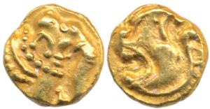 Western Gangas (10th- 11th century AD), Gold Gajapati Fanam, 0.38 g, obv. caparisoned elep
