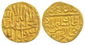 Sulayman Mirza (AH 936-992, 1529-1584 AD), Gold 1/12 Indian Mohur, 0.91g, mintless type bu