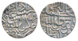 Akbar, Silver Rupee, 11.62g, uncertain Mint (mint name off flan), AH 970, Kalima type, dou