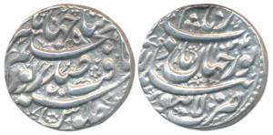Nur Jahan (AH 1033-1037, AD 1623-1627), Silver Rupee, 11.37g, Lahore Mint, poetic couplet 