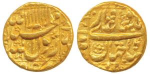 Shah Jahan, Gold Mohur, 10.87g, Daulatabad Mint, AH (1)049, legend within square area (KM 