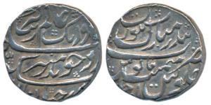 Aurangzeb, Silver Rupee, 11.43g, Bandar-e-Mubarak Surat Mint, RY Ahd (KM 300.85). Very Fin
