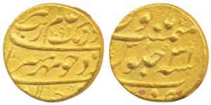Aurangzeb, Gold Mohur, 11.06g, Patna Mint (mint name off flan), AH 1099/31 (KM 315.40). Ve