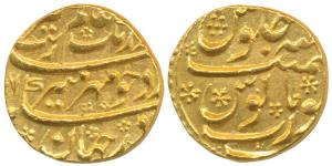 Aurangzeb, Gold Mohur, 11.04g, Surat Mint, (KM 315.45). Extremely Fine.