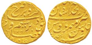 Farrukhsiyar, Gold Mohur, 10.89g, Dar-ul-Khilafat Shahjahanabad Mint, AH 1124/Ahd (KM 390.