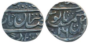 Muhammad Shah, Silver ¼ Rupee, 2.17g, Dar-ul-Khilafat Shahjahanabad Mint, RY 16, sahib-i-q