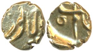 Shah Alam II, Gold Fanam, 0.37g, Balapur Mint, near complete name of the ruler on obv., ne