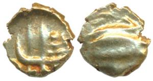 Shah Alam II, Gold Fanam, 0.38g, Balapur Mint (KM A484). Fine+, Rare.