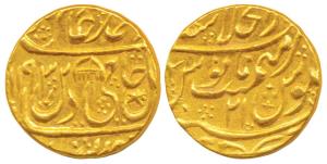 Shah Alam II, Gold Mohur, 10.78g, Dar-ul-Khilafat Shahjahanabad Mint, AH (11)95/23, a Roya