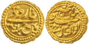 Tipu Sultan, Gold Pagoda, 3.45g, Patan Mint, the denomination Faruqi and Mint name Patan w