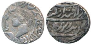 Jaswant Singh, Silver Rupee, 11.02g, Bharatpur Mint, with the name and portrait of Queen V