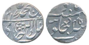 Mahadji Rao (AH 1175-1209, 1761-1794 AD), Silver Rupee, 11g, Gwalior Mint, in the name of 