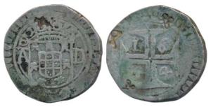 Damao (Daman), Peter II (1683-1706 AD), Silver Xerafim, 10.31g, 1684 AD, obv. crown arms d