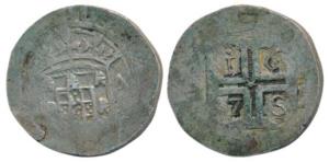 Goa, Alphonse VI, Silver Xerafim, 10.69g, 1678 AD, obv. crown arms divide GA within a circ