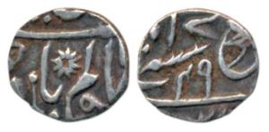 Muhammadabad Banaras Mint, Silver 1/8 Rupee, 1.35g, in the name of Shah Alam II, RY 49, fi