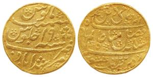 Murshidabad Mint, Gold Mohur, 12.3g, in the name of Shah Alam II, AH 1202/19, oblique mill