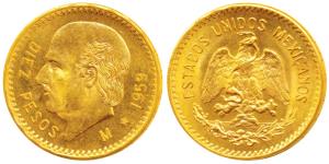 Mexico, Gold 10 Pesos, 8.36g, 1959 (KM 473). Uncirculated.