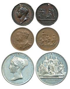 Coronation of George IV, Copper Medal, bust of the ruler to left on obv., an angel holding