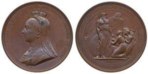 Victoria, Large Copper Medal, International Medical Congress London, obv. crowned bust of 