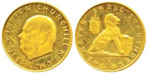 Gold Medal, Winston Churchill, 3.5g, Prime Minister of the United Kingdom, regarded as the