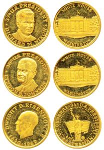 Gold Medals, Presidents of the United States of America, D Eisenhower, 3.5g; Lyndon Johnso