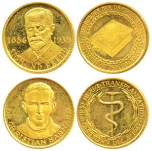 Gold Medal, Leading Doctors, Sigmund Freud, 3.5g, is known as the father of psychoanalysis