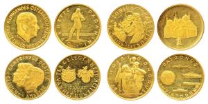 Gold Medals, Franz Lehar, 3.5g, an Austro-Hungarian composer; Saint Christopher 3.5g; Prin