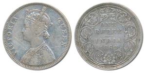 Victoria Queen, Silver Rupee, 1862, Bombay Mint, A / II / 0 / 12, (Prid 100). Very Fine, V
