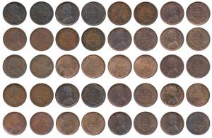 Victoria Queen and Empress, Copper 1/12 Anna, 1876, Calcutta Mint, (Prid 785); 1877, Calcu
