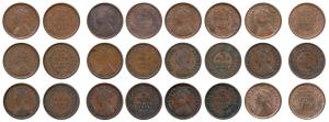 Victoria Empress, Copper ½ Pice (3), 1886, 1887, 1890, 1891, 1892, 1893, 1895, 1896, 1897,