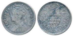 Victoria Empress, Silver ¼ Rupee, 1879, Calcutta Mint, C / II / C incuse, (Prid 384). Very