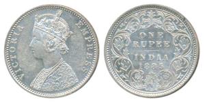 Victoria Empress, Silver Rupee, 1885, Bombay Mint, C2 / I / B raised, Unlisted in Pridmore