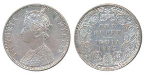 Victoria Empress, Silver Rupee, 1885, Bombay Mint, C2 / I / B incuse, (Prid 170). Very Fin